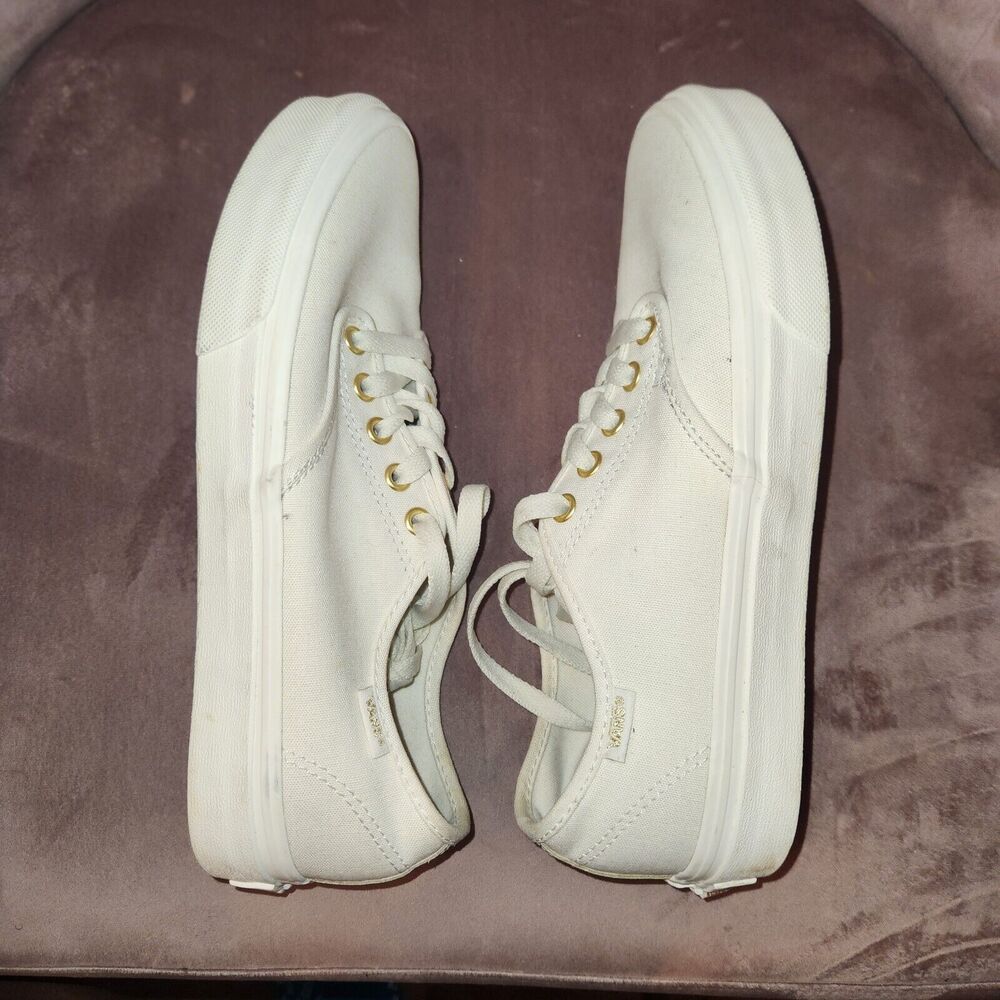 VANS Off the Wall 721356 White Sneakers Womens Size 8 Camden Stripe Metallic - Picture 6 of 8